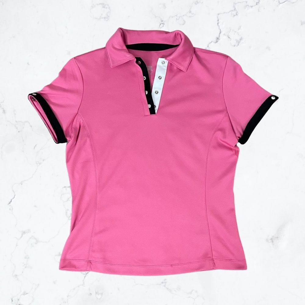 Tail Bubblegum Hot Pink Women's Polo w/ Snap Buttons
